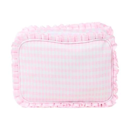 Light Pink Ruffle Gingham Nylon Everything Bag
