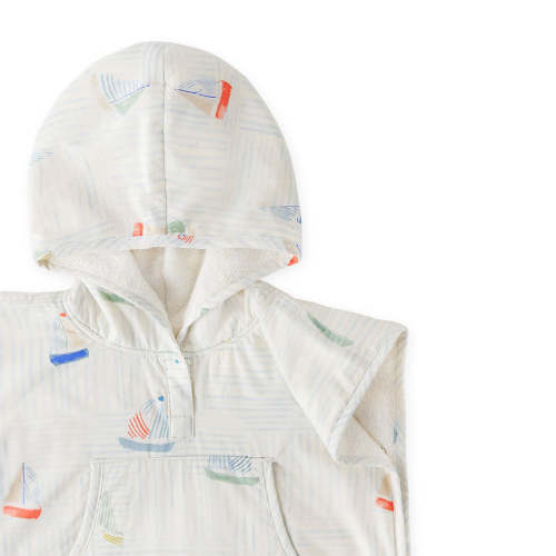Hooded Poncho Towel - Set Sail for the beach