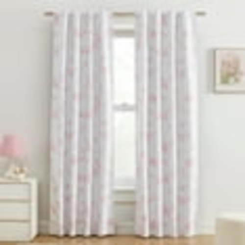 Ecologee Butterfly 100% Blackout Rod Pocket Back Tab Single Curtain Panel, Pink, 40" W x 84" L