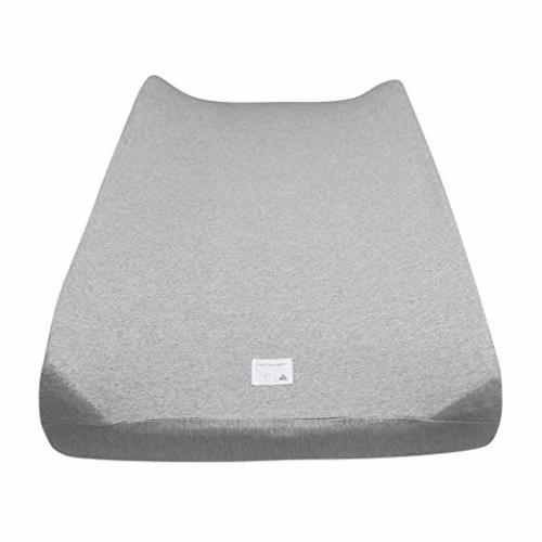 Burt's Bees Baby - Changing Pad Cover, 100% Organic Cotton Changing Pad Liner for Standard 16" x 32" Baby Changing Mats (Heather Grey Solid Color) - Jersey Knit