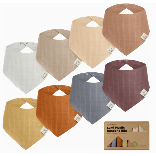 KeaBabies Lumi Muslin Baby Bibs - 8 PK