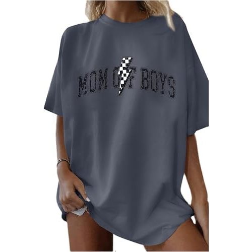 Women Boy Mama T Shirt Mom of Boys Shirt Cute Mom Life Shirts Mommy Casual Oversized Top Tee
