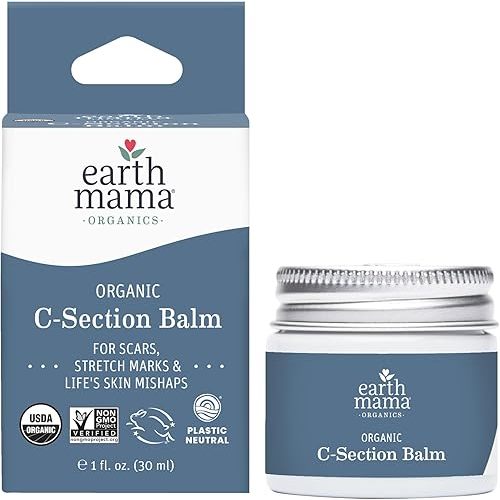 Earth Mama Organic C-Section Balm - 1 oz - Certified Organic by Oregon Tilth Scar Balm for C-Section Recovery