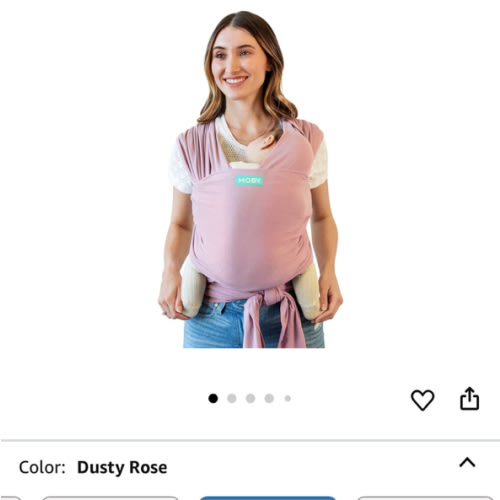 Moby Baby Wrap Carrier Classic for Newborns to Toddlers (8-33lbs), Infant Sling Carrier, Lightweight & Hands Free Design, Adjustable for All Body Types (Dusty Rose)