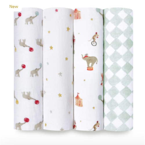 Elephant Circus Cotton Muslin Swaddle