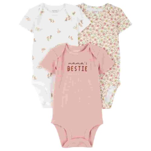 Carter's Child of Mine Baby Girl Bodysuit, 3-Pack, Sizes Preemie-18 Months
