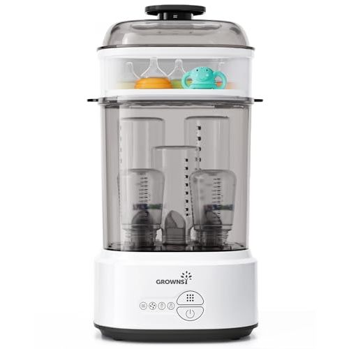 Bottle Sterilizer and Dryer, Compact Electric Steam Baby Bottle Sterilizer (Esterilizador de Biberones), Bottle Sanitizer for Baby Bottles, Pacifiers, Pump Parts Black