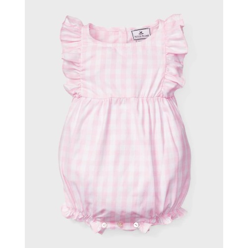 Girl's Pink Gingham Ruffled Romper, Size Newborn-24M