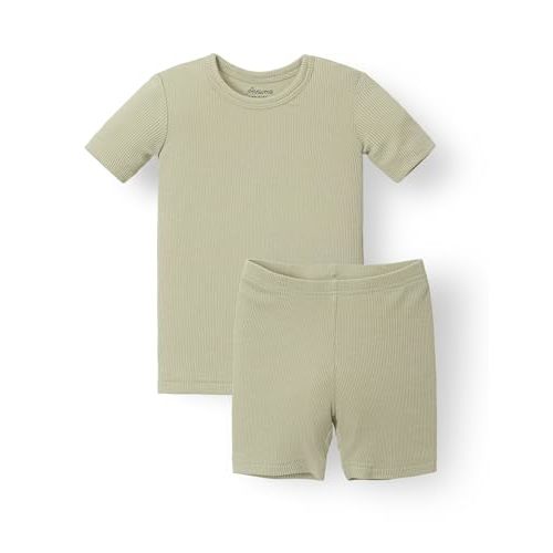 AVAUMA Toddler Short Pajamas Set 6M-10 Years Baby Boys Girls Kids Snug fit Ribbed Sleepwear pjs for Daily Life Style