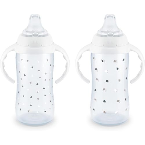NUK Learner Cup 6+ Months Timeless Collection Amazon Exclusive 10 Oz – BPA Free Spill Proof Sippy Cup 2 Count (Pack of 1)