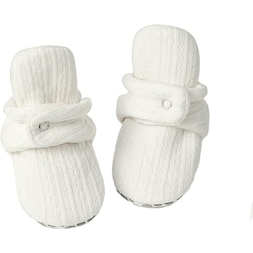 Sawimlgy Newborn Infant Baby Girl Boy Cotton Booties Stay On Sock Slippers Soft Bedroom Shoes Non-Skid Ankle Boots With Grippers Toddler Crib Warm Shoe First Walker Birthday Shower Gift