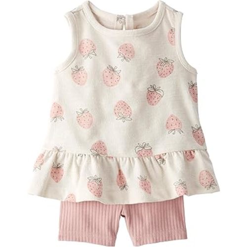 Little Planet by Carter's Girl 2-piece Shorts Set made with Organic Cotton, Strawberry Print, NB