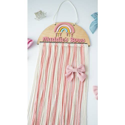 Rainbow Bow Holder, Macramé Bow Holder, Baby Girl Nursery, Nursery  Boho Decor, Bows Organizer, Baby Shower Gifts, Wall Art