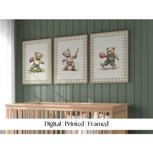 Sport nursery set, Sport Boy nursery, Sport nursery set Basketball Baseball Football, Vintage sport,Sports Nursery Theme Decor for Kids Room