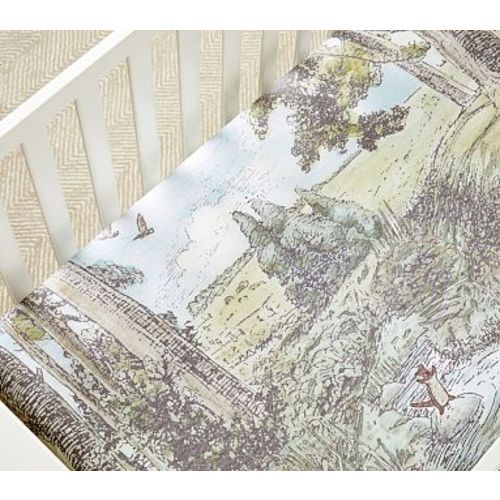 Organic Disney's Winnie the Pooh Mural Crib Sheet , Multi