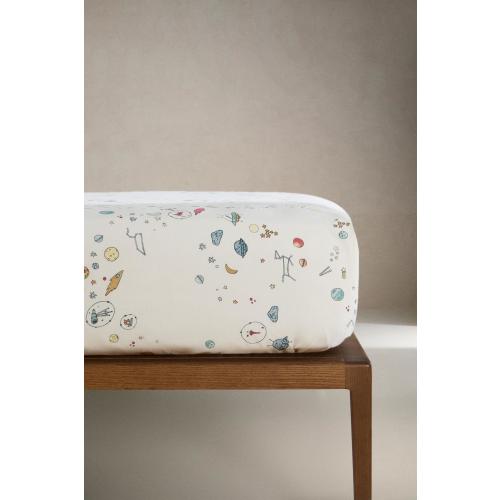 KIDS’ SPACE FITTED SHEET - Ecru / Blue | ZARA United States