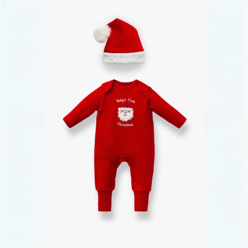 Embroidered Baby Christmas Gift Set, Coming Home Christmas Outfit, First Christmas Sleeper, Holiday Newborn Outfit, 1st Christmas Outfit