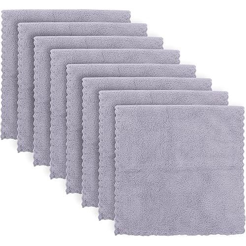 Super Soft Burp Cloths 8 Pack - Thick - Extra Absorbent - Perfect Size Large 20 X 10 Inch - Light and Easy to Carry - Milk Spit Up Rags - Burpy Cloths for Unisex, Boys, Girls, Newborn - Light Grey