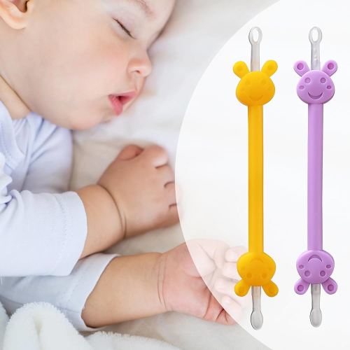 Booger Picker for Infants, Baby Nasal Booger and Earwax Remover for Newborns and Toddlers, Safe & Easy to Use, Infant Booger Picker for Sticky & Dried Boogers, Baby Boogie Picker (Orange & Purple)