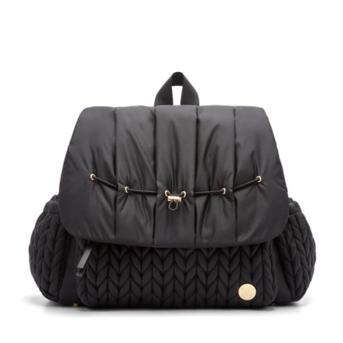 Levy Stylish Diaper Backpack - Black Herringbone