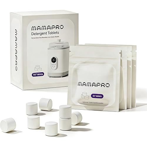 120Pcs Official Baby Bottle Detergent Tablets — Cleaning Tabs for Milk Residue Removal, Compatible with Baby Brezza Momcozy Bottle Washers