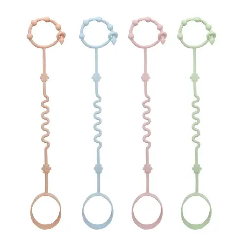 RTMOK (4Pcs) Sippy Cup Strap Keep Bottles and Sippy Cups Off The Floor, Sippy Cup Holder Strap Suitable for High Chairs, Strollers and Water Bottles- Dishwasher Safe