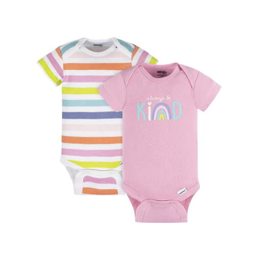 Onesies Brand Baby Neutral Short Sleeve Bodysuits, 2-Pack, Newborn - 6/9 Months