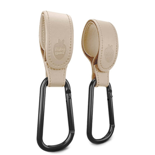 Baby Uma Stroller Hooks for Bags (2 Pack) - Leather-Style Stroller Clips and Hooks, Non-Slip Stroller Accessories, Carry 11 lbs Per Stroller Hook, Universal Baby Essentials & Stroller Accessories