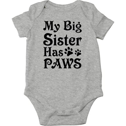 AW Fashions My Big Sister Has Paws Baby Bodysuit Cute Newborn Girl Outfits Funny Romper Baby Boy Clothes