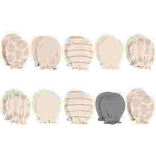 Hudson Baby Infant Unisex Cotton Scratch Mittens, Modern Giraffe, 0-6 Months
