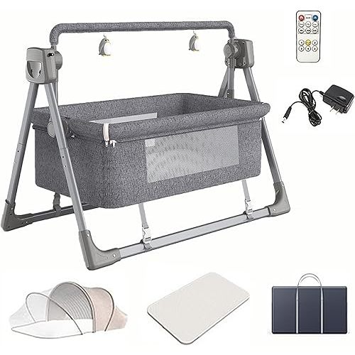 Electric Baby Swing,baby rocker,Rocking Chair Electric Cradle Baby Swing Bed,Adjustable Bedside Cribs,Automatic Rocking Recliner Crib Basket, Baby Safe Bed,Best Baby Bed For Infant Newborn Unisex