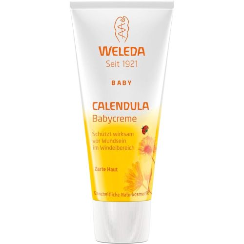 WELEDA Calendula Baby Cream - Protects Sensitive Baby Skin Against Soreness - The Ideal Care for The Diaper Area - Cares Gently & soothes Skin - Promotes Skin Regeneration - 75 ml