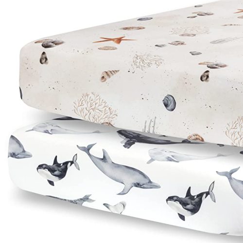 Amazon.com: Pobibaby - 2 Pack Premium Fitted Baby Boy Crib Sheets for Standard Crib Mattress - Ultra-Soft Jersey Knit, Safe and Snug, and Stylish Ocean Crib Sheet (Seaside) : Everything Else