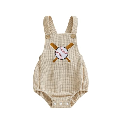 VSQWLZT Newborn Infant Baby Boy Summer Outfits Sleeveless Strap Romper Waffle Bodysuit One Piece Golf Onesie Clothes