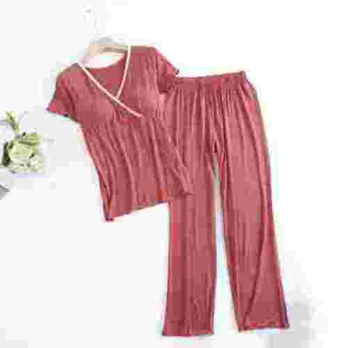 Maternity Clothes Savings! Joau Women's Maternity Pajama Set Nursing Pjs Postpartum Breastfeeding Sleepwear Set Short Sleeve V Neck Top & Pants Pregnancy Loungewear