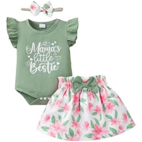 SUNNY PIGGY Baby Girl Clothes Newborn Dress Infant Romper Summer Outfit Cute Toddler Clothing Skirt Set