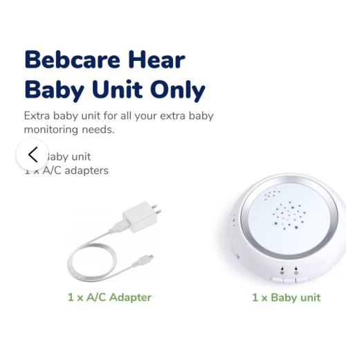 Bebcare Hear Additional Baby Unit, Monitoring for Multiple Babies, Requires Bebcare Hear Full Set to Operate