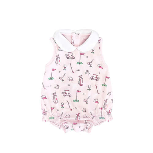 Bubble Romper, Pink Golf – Bumkins