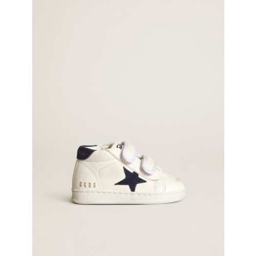 June in nappa leather with dark blue suede star and heel tab