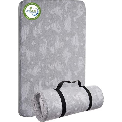 Lilian&Gema Pack and Play Mattress 38"x26", Portable Crib Mattress for Playpen, Pack N Play Mattress Topper, Soft Breathable Mini Crib Mattress with Waterproof Washable Cover for Baby Toddler