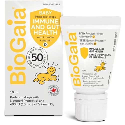 BioGaia Probiotic Drops with 400IU of Vit.D | 10mL BioGaia Immune & Gut Health | 50 Day Supply | Promotes The Development of Healthy Immune & Digestive Systems in Infants, Babies & Toddlers