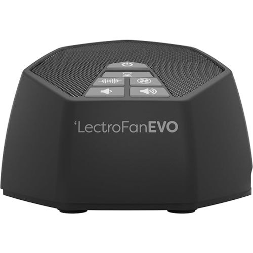 Adaptive Sound Technologies LectroFan EVO White Noise Machine - Compact Sleep Sound Machine for Bedroom, Travel, Study & More - 22 Non-Looping Fan, White & Ocean Noise Variations - Charcoal