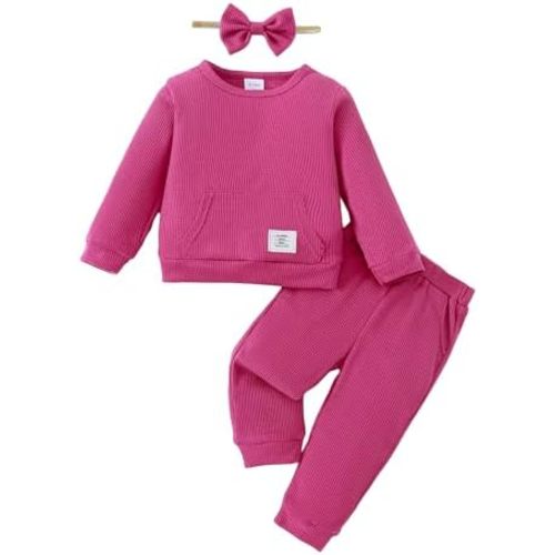 Weebaby Toddler Girl Clothes Infant Girl Sweatsuit Baby Pant Set Outfits Fall Winter Clothing Little Clothes for Girl