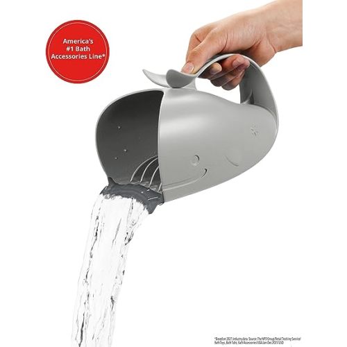 Skip Hop Baby Bath Rinse Cup, Moby Tear-free Waterfall Rinser, Grey - Bath Rinser Grey