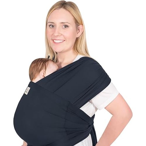 KeaBabies Baby Wrap Carrier Ring Sling - Easy To Wear, Adjustable D-Lite Baby Carrier Newborn to Toddler, Infant Carrying Shirt, Hands Free Bonding, Breathable Fabric Wearing Wrap (Midnight)