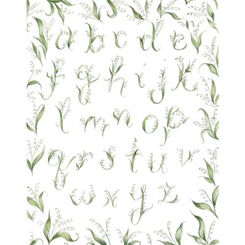 Lily of the Valley Alphabet Print