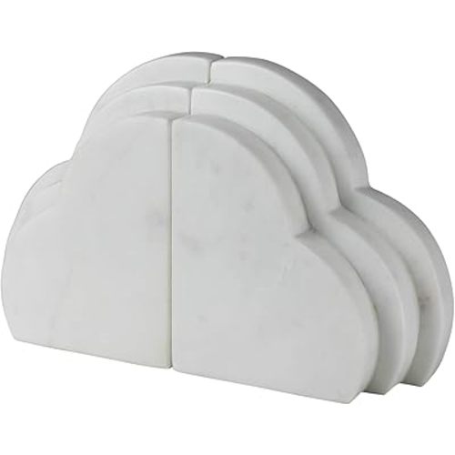 HomArt Cloud Marble Bookends, 10 x 2.5 x 4inch