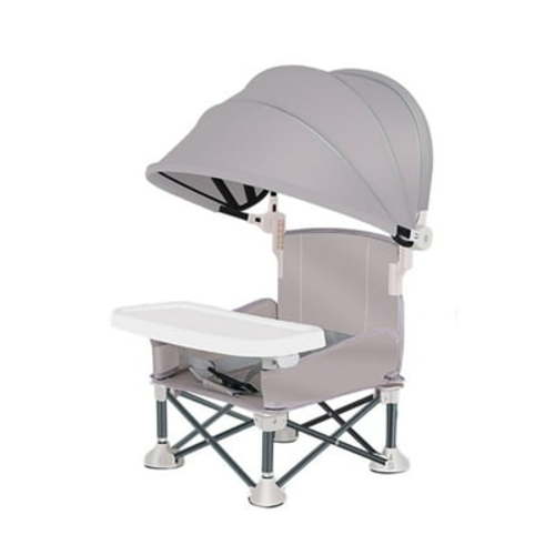 Baby Folding Chair Booster Seat For Outdoor Beach Camping | Toddler Camping Chair With Tray & Canopy Foldable Baby Camping Chair With Tray Portable Baby Feeding Chair For Travel