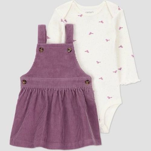 Carter's Just One You® Baby Girls' 2pc Overalls Dress Set - Plum