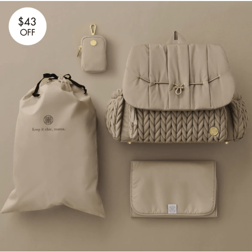 Levy Backpack Beige Holiday Set